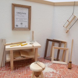 Tischlerwerkstatt, Miniatur im Maßstab 1zu12